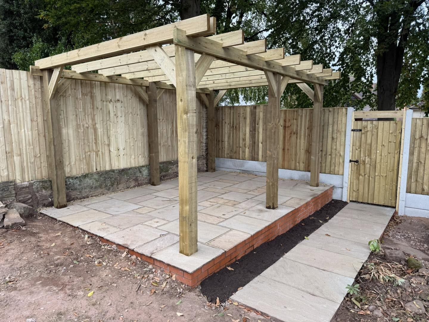 Pergola and patio with new path, Barnt Green