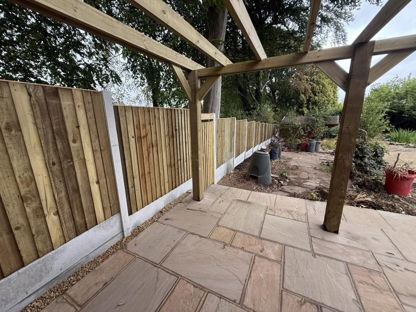 New fencing and patio, Barnt Green