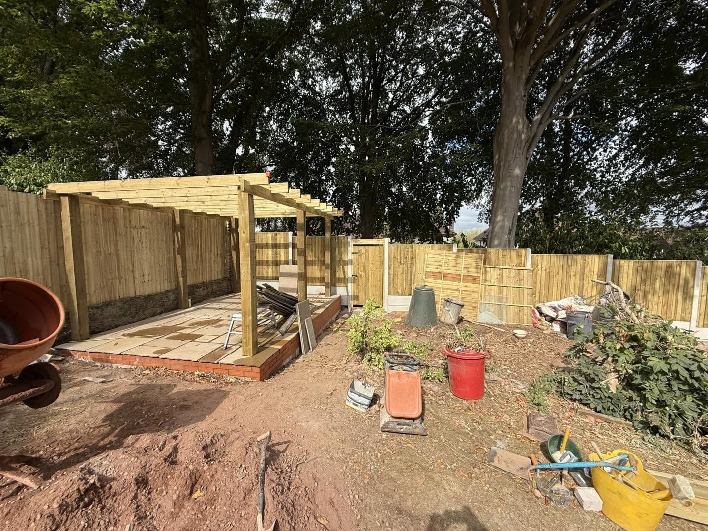 Work in progress across the garden, Barnt Green