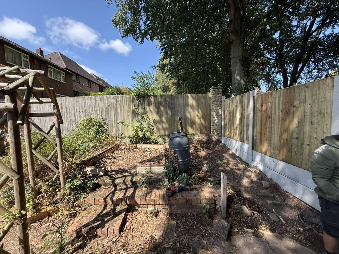 Garden before, old fencing, Barnt Green