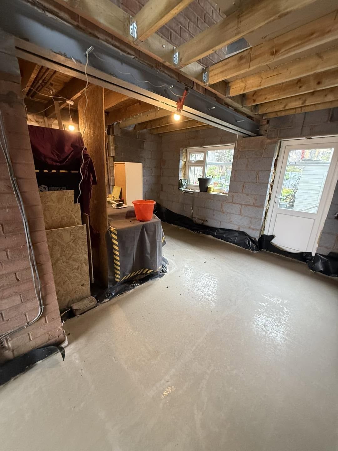 Inside the extension with the steel and new opening, Bewdley
