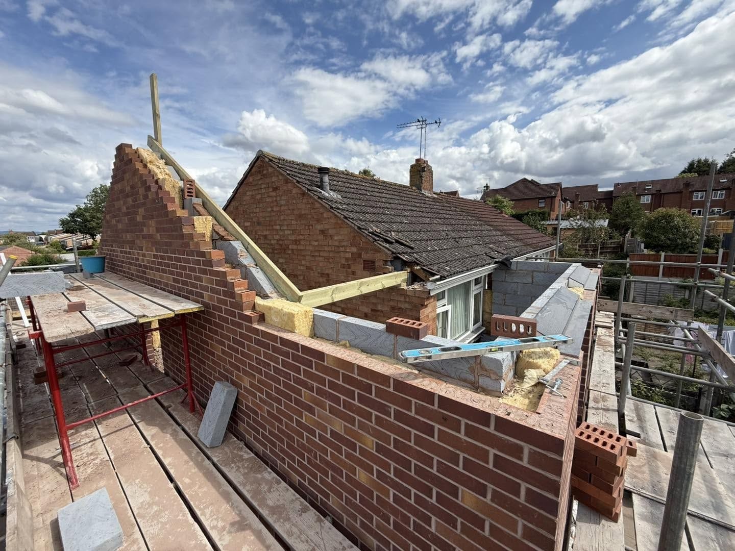 Brickwork at gable height, Bewdley