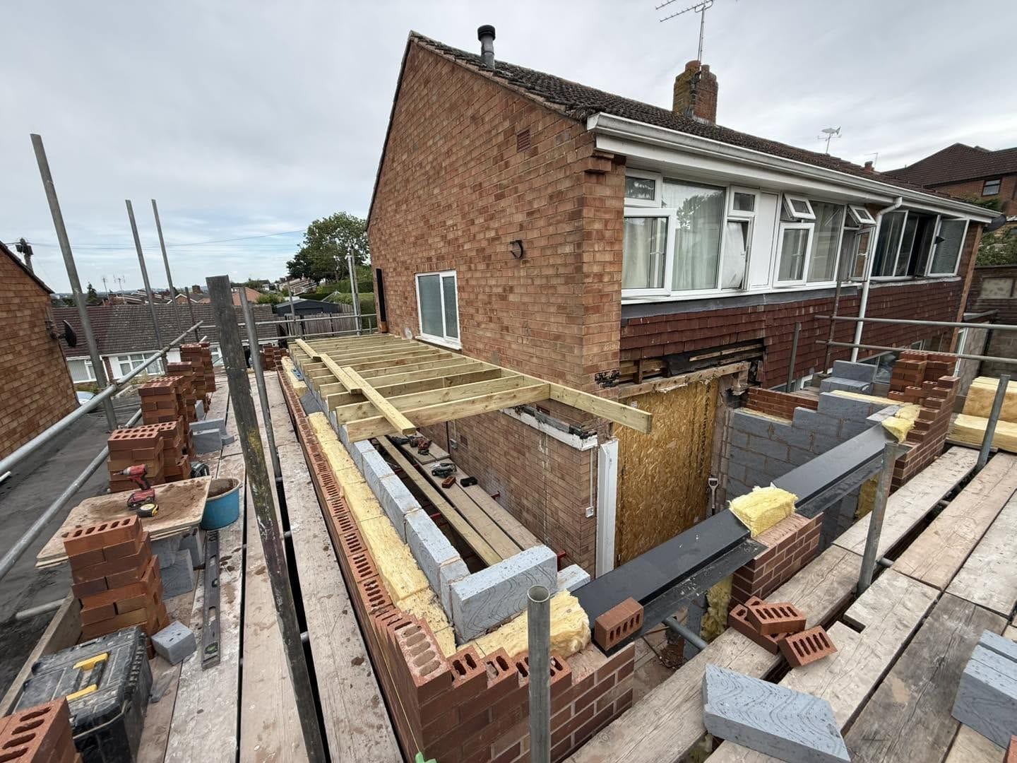 Brick and blockwork at first floor, Bewdley