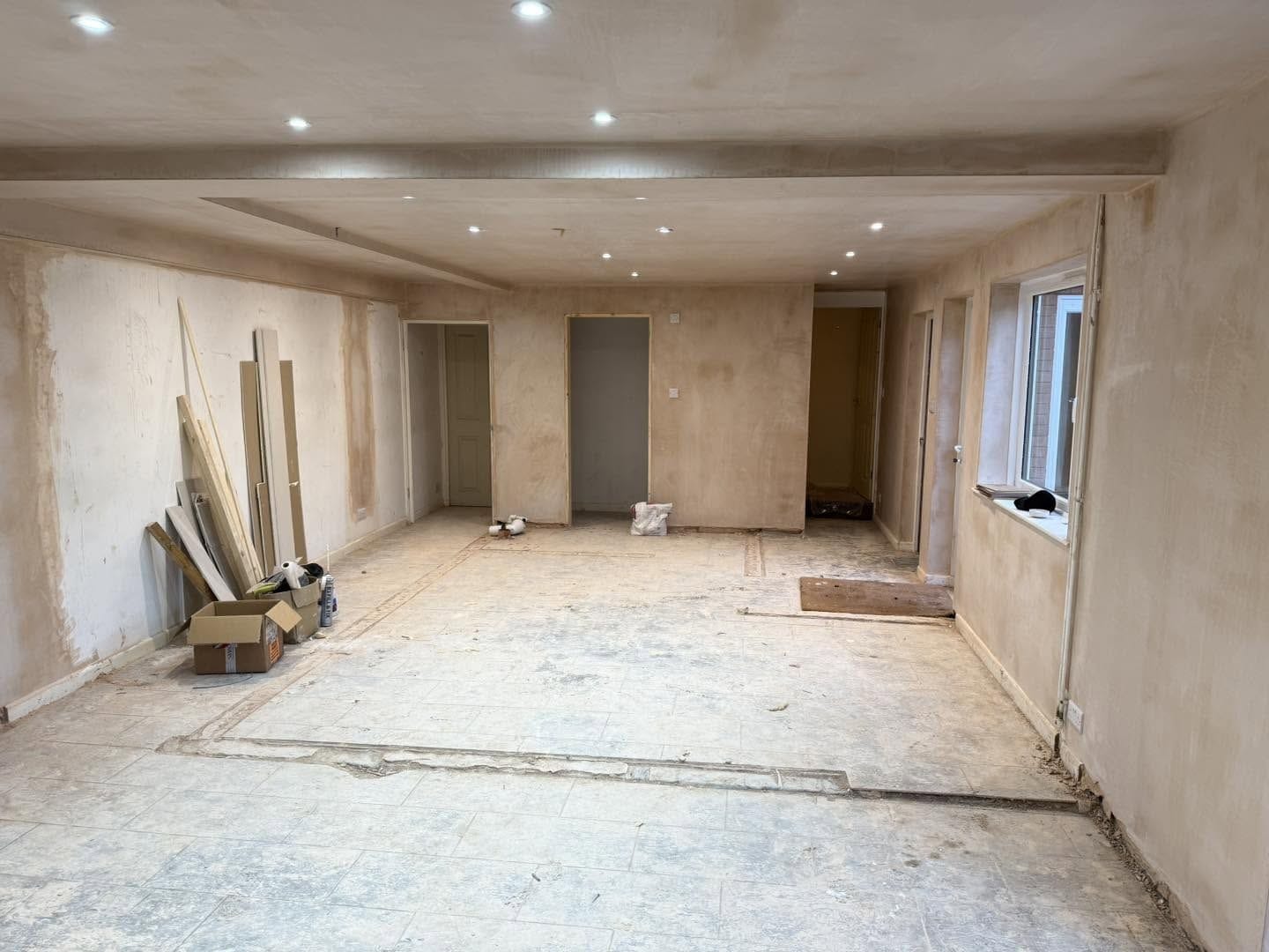 Open space with new downlights