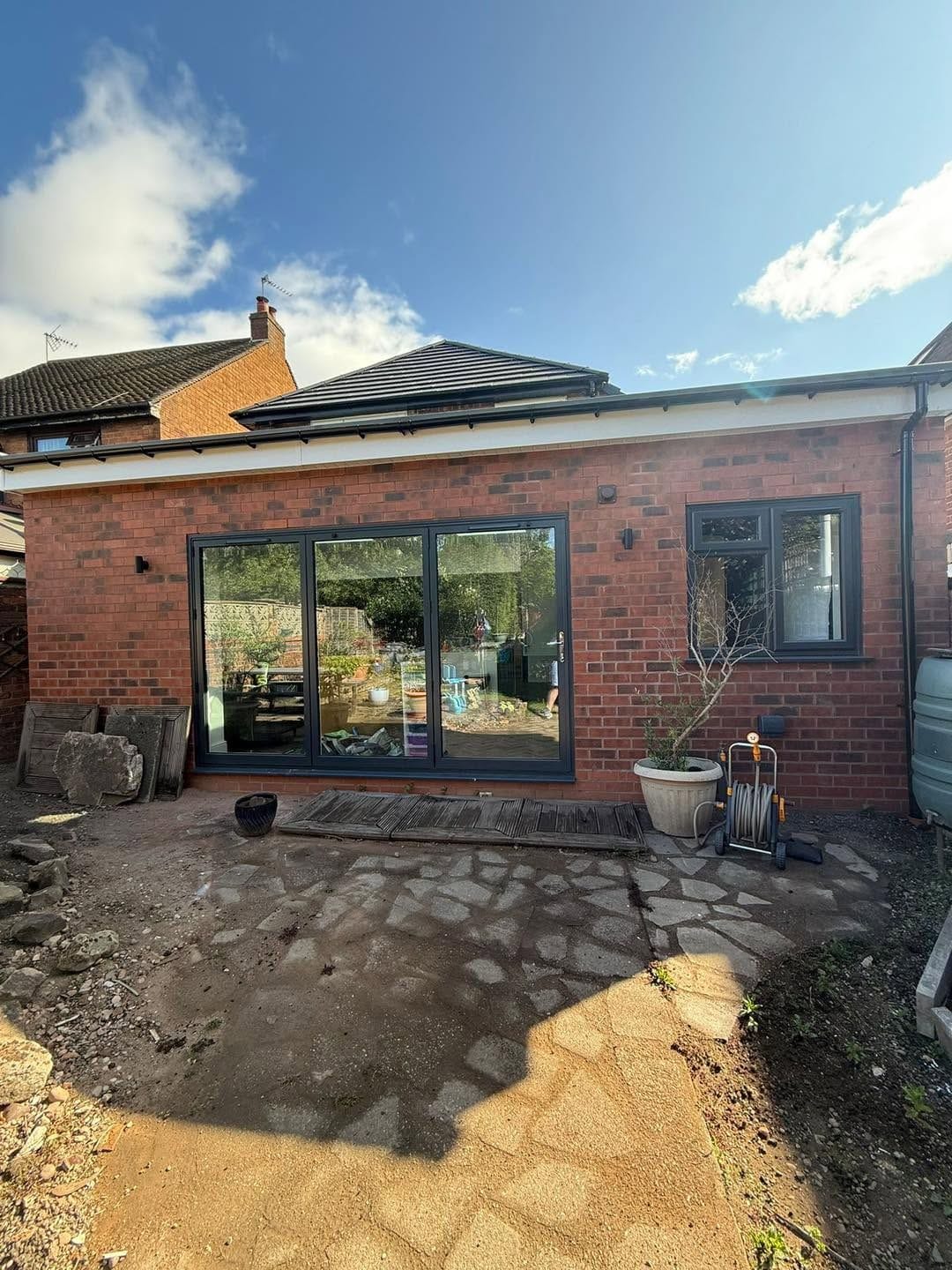 Rear of the extension with bifold doors, Birmingham