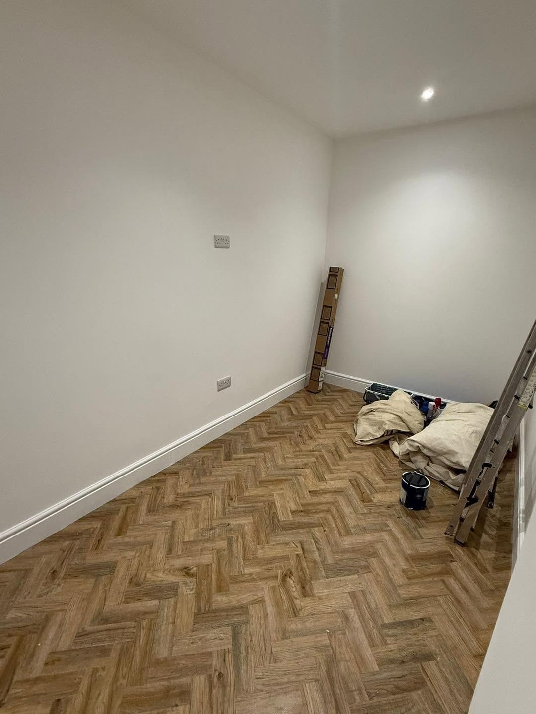 Room with herringbone flooring, Birmingham