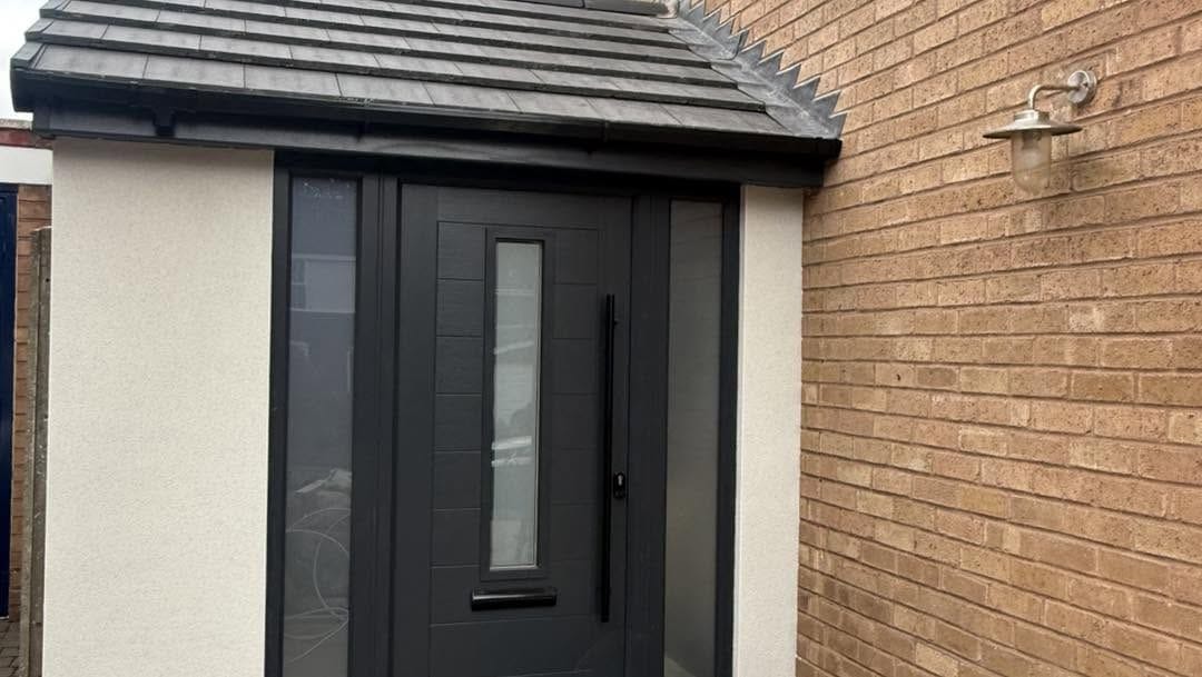 New rendered front porch with composite door, Bromsgrove