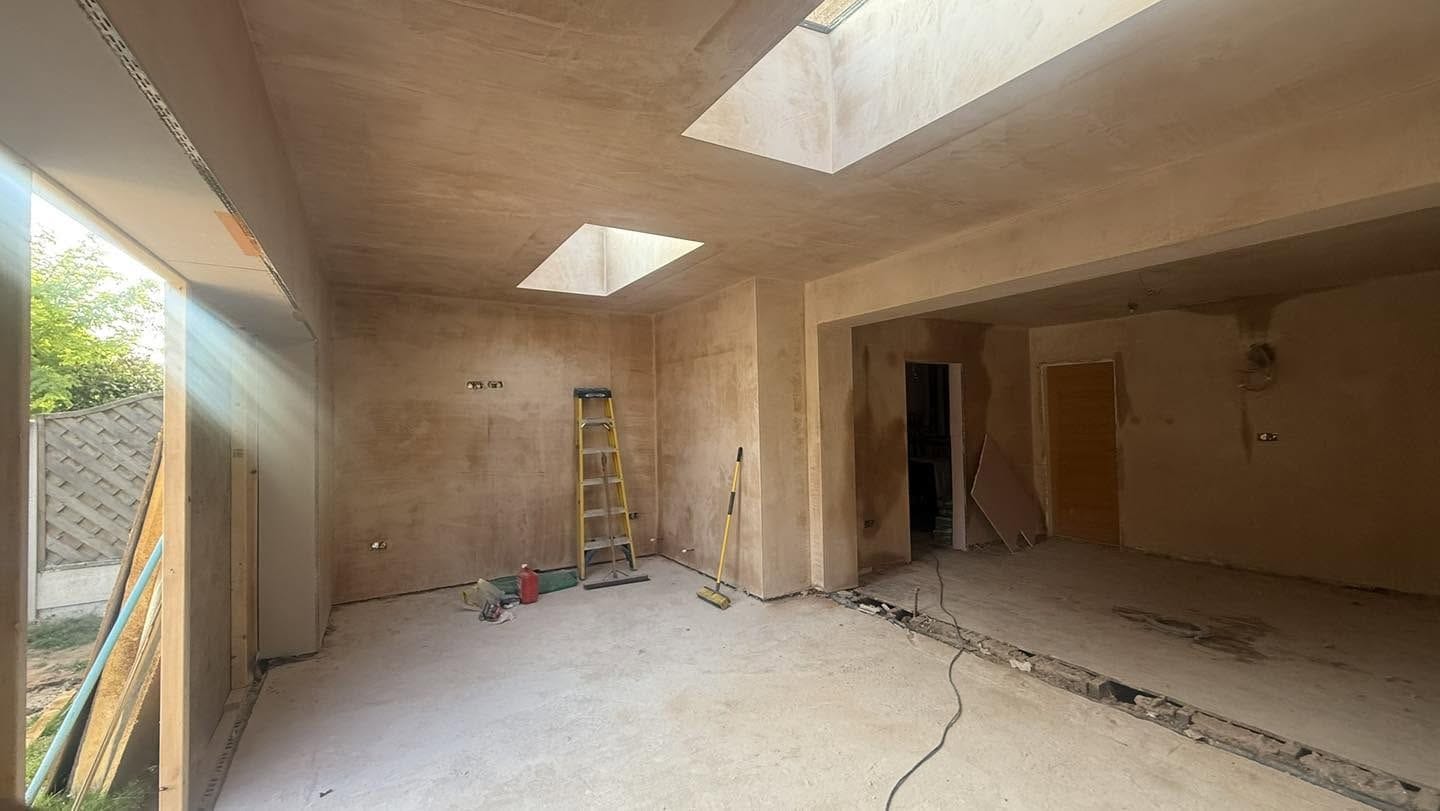 Plastered extension and knock-through, Bromsgrove