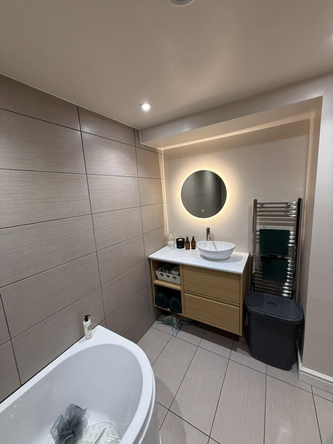 Bathroom vanity and mirror