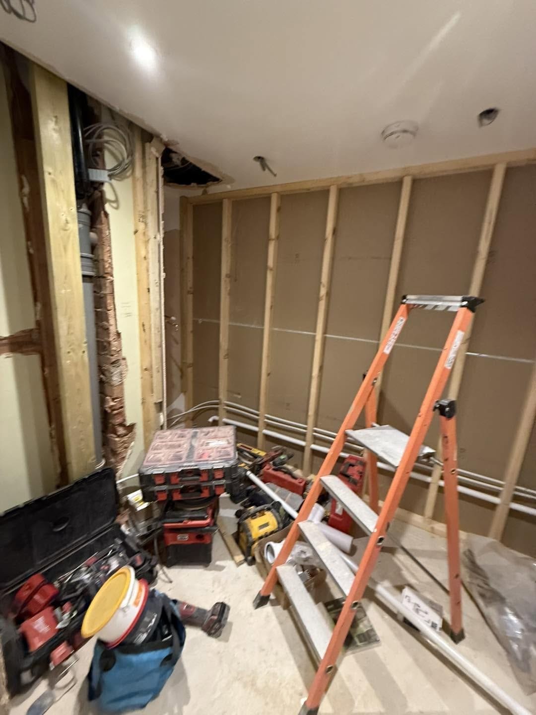 Stud walls going in