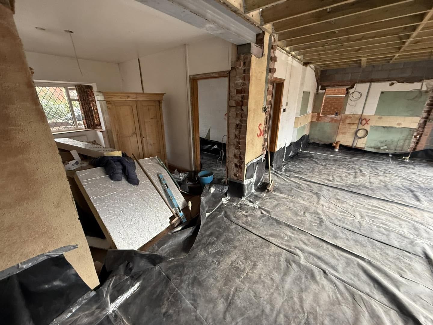 Inside the extension with insulation and DPM down, Kidderminster