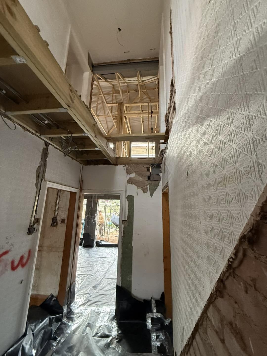 Hallway and stairs during the works, Kidderminster