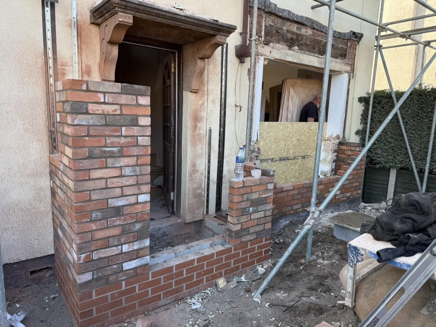 Front porch base being built, Kidderminster