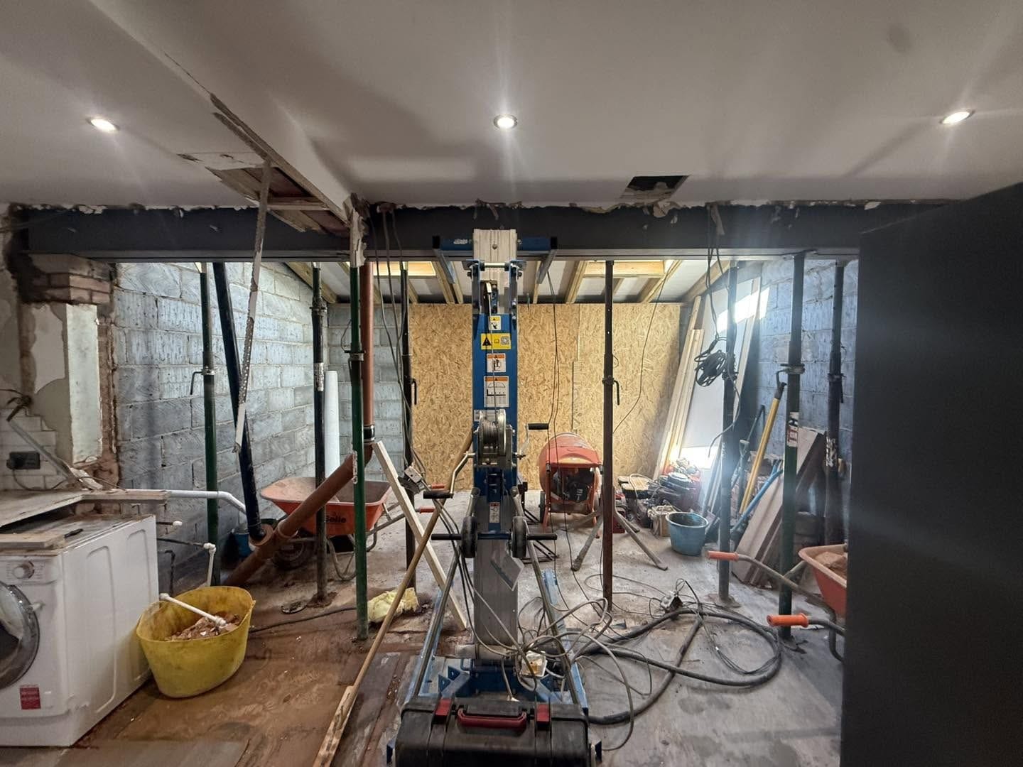 Inside the extension during the knock-through, Kidderminster