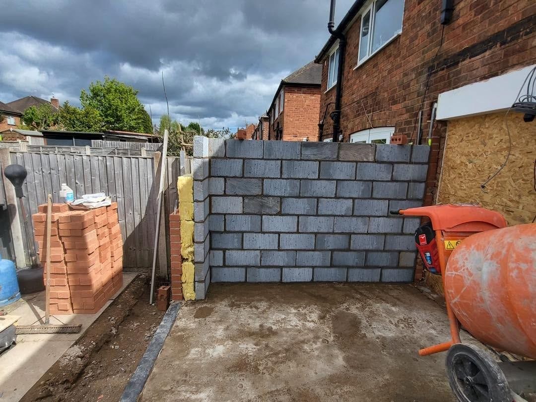 Blockwork inside the extension, Kidderminster