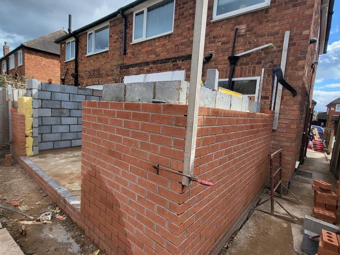 Brick and blockwork progress, second view, Kidderminster