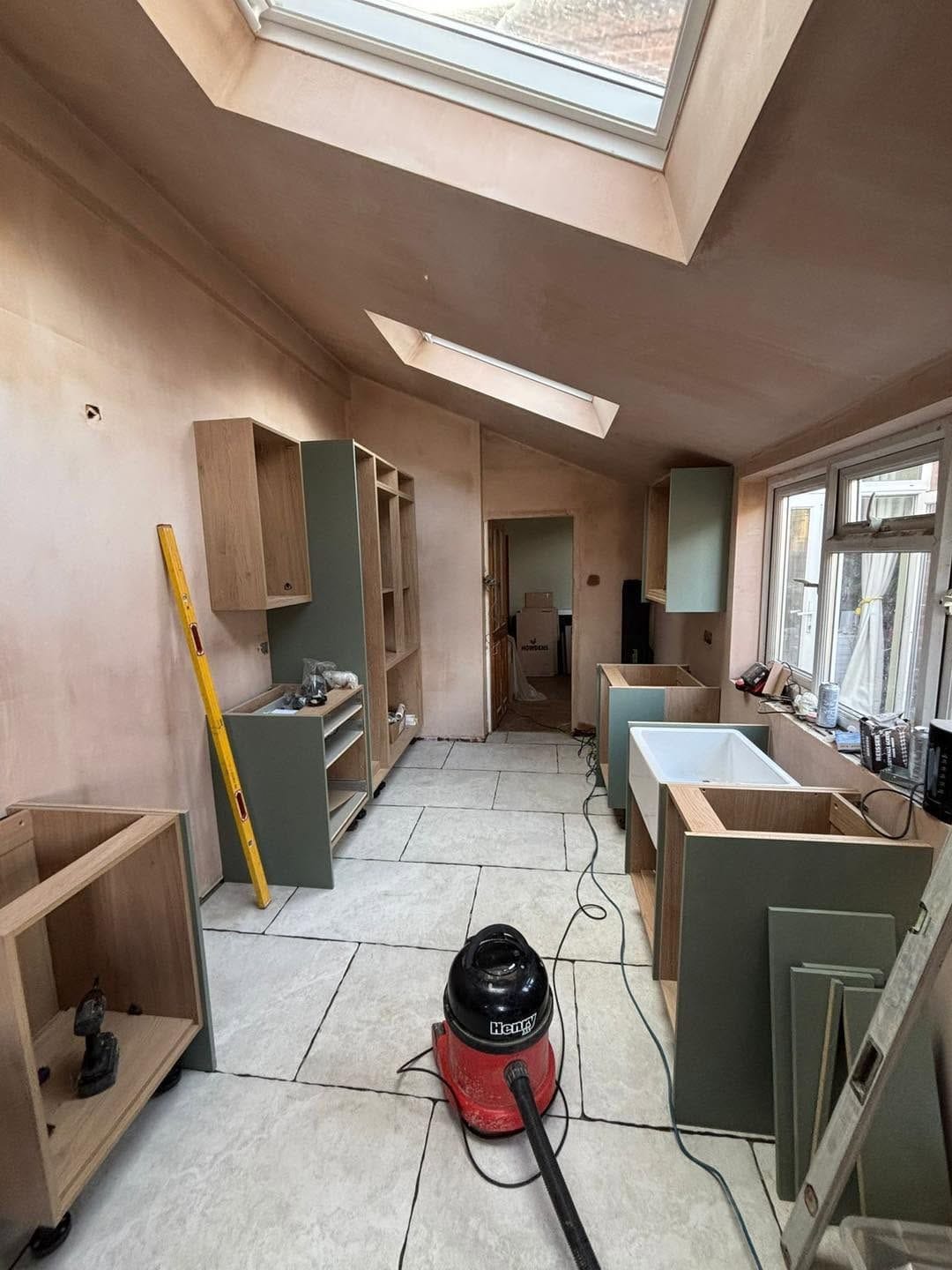 Kitchen installation in progress, Kidderminster