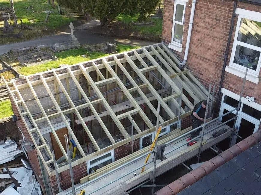 New rafters trimmed for the roof windows, Kidderminster