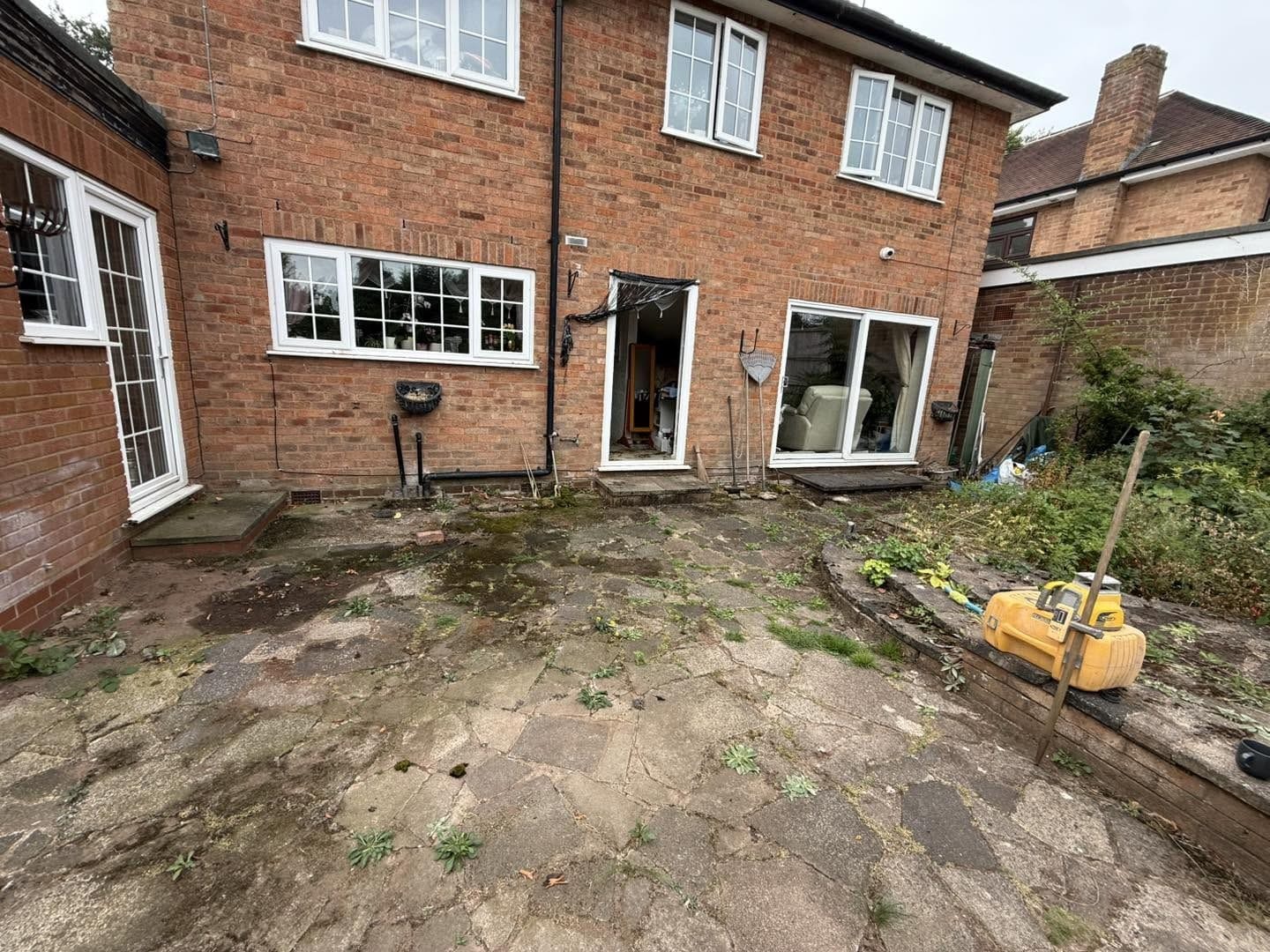 Old patio before work, second view, Kidderminster