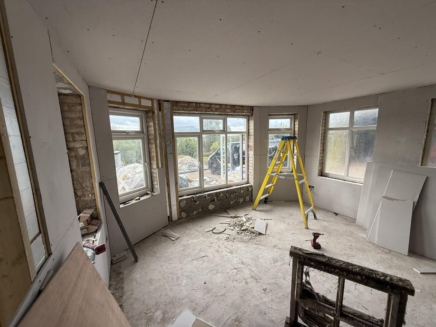 Front room stripped with new windows, Ludlow
