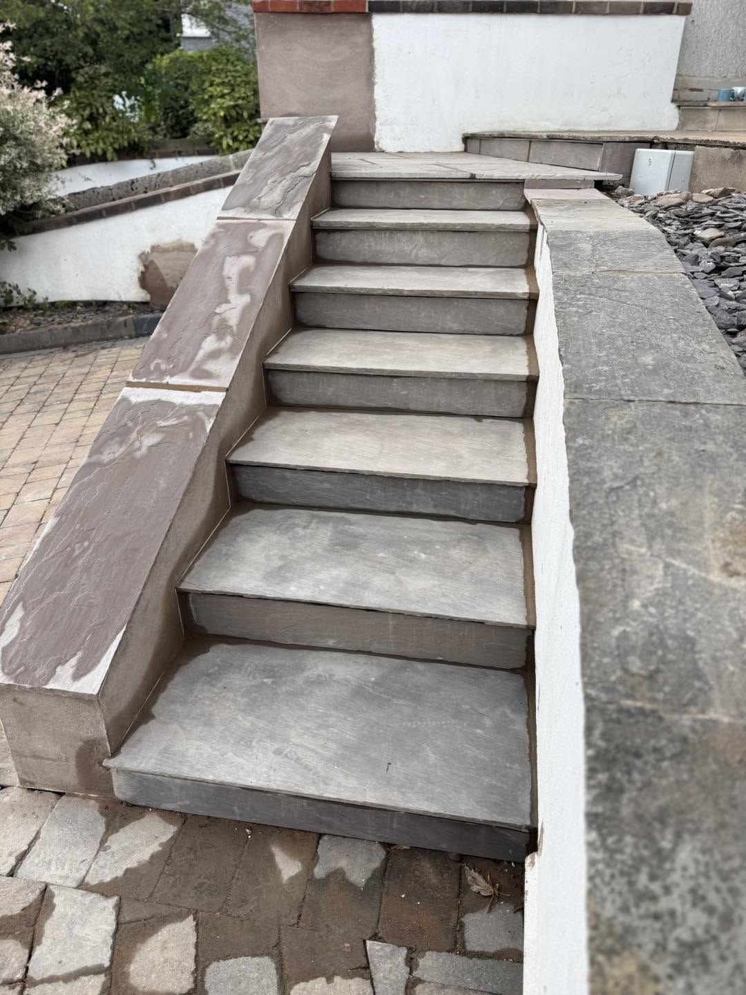 New sandstone steps fitted