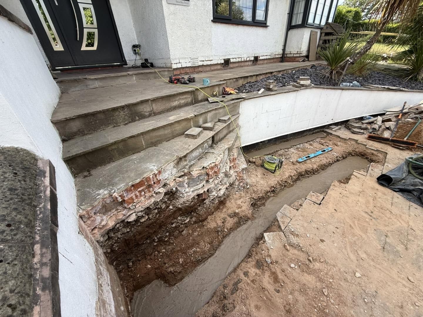 Old steps removed