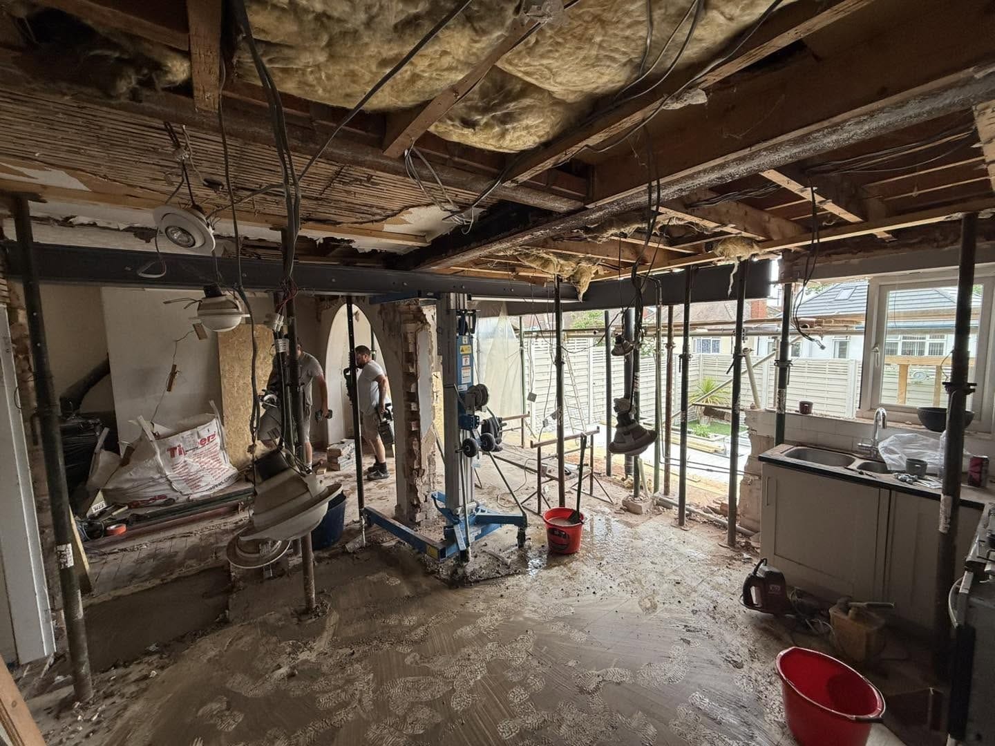 Opened-up ground floor during the structural work, Stourport-on-Severn