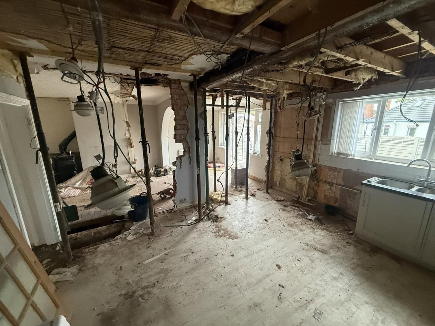 Inside during the structural alterations, second view, Stourport-on-Severn