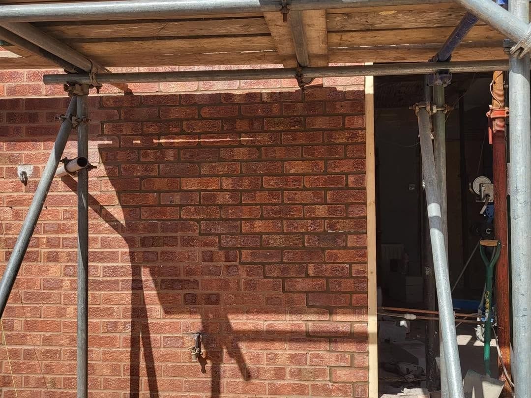 New brickwork around the opening, Stourport-on-Severn