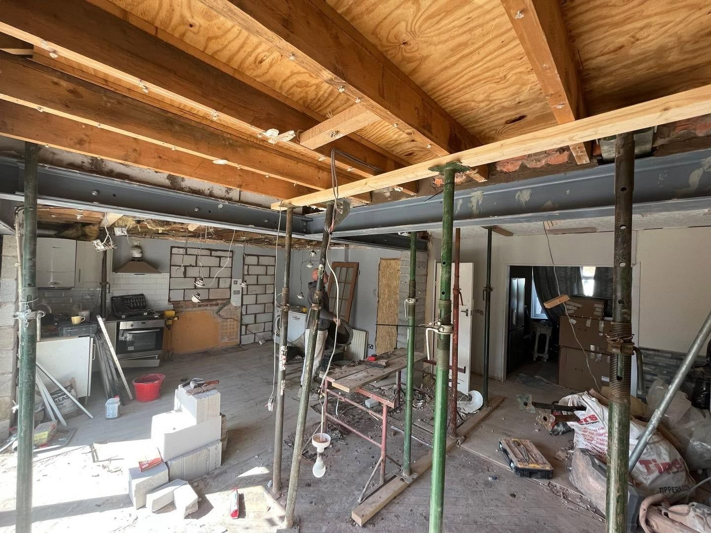 Steels in and walls removed, Stourport-on-Severn